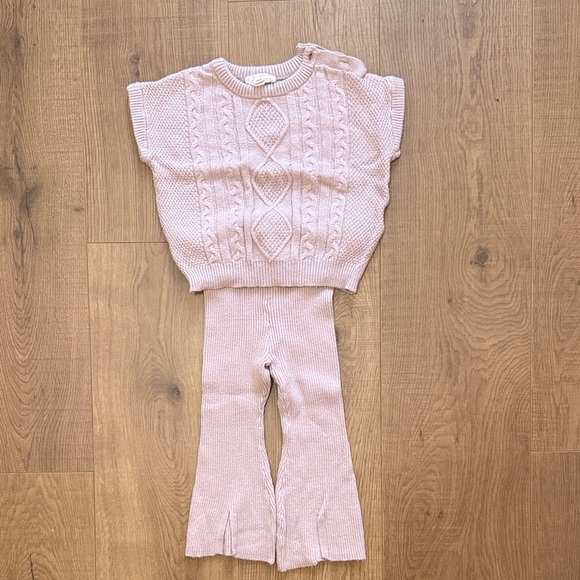Cream Knit Sweater and Pants Set - Picture 1 of 5